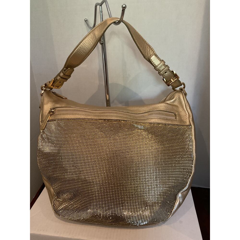 Michael Kors Large Gold Mess and Leather Hobo Shoulder Bag - Picture 12 of 12